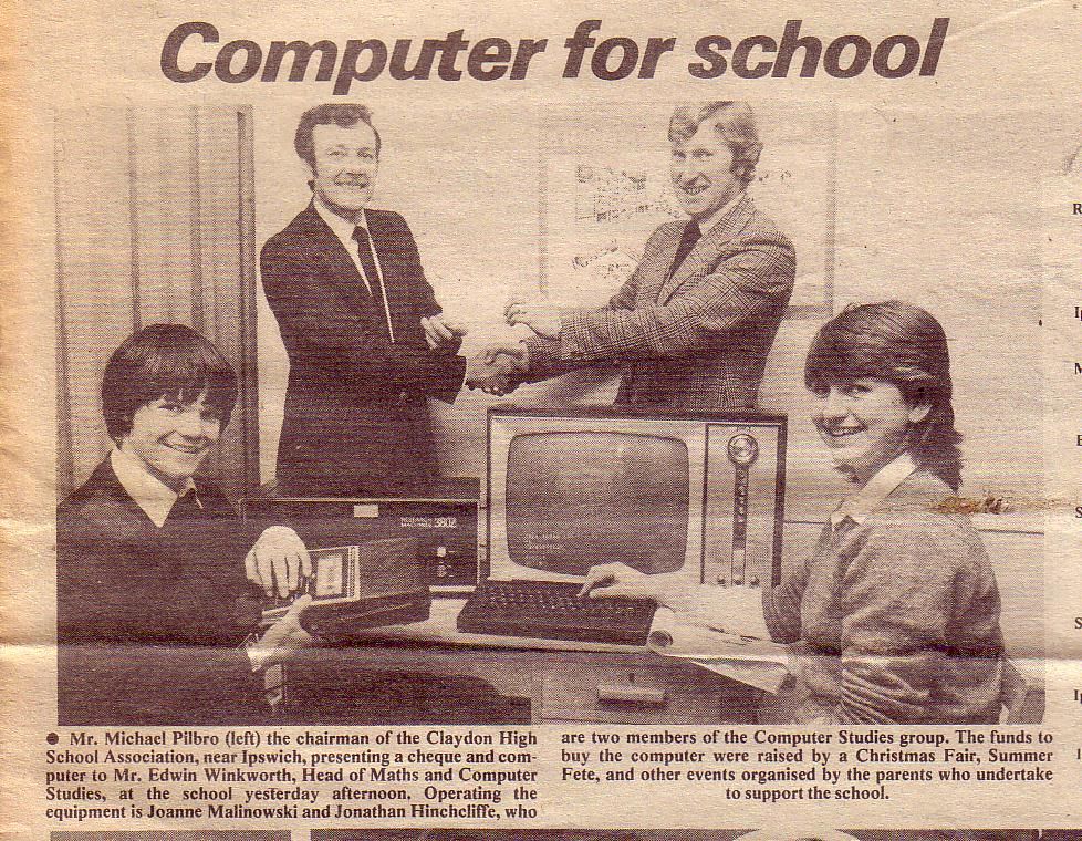 Claydon High School recieves its first computer